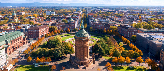 Stadsbild av Mannheim, Tyskland